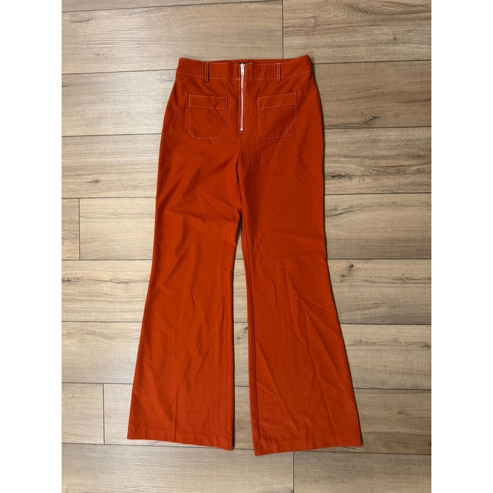 Fall Honey Punch Pants Womens M Medium Wide Leg Bottom Y2K Orange 70s retro